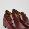 Kvinder CamperLab Haele | Burgundy Laeder Loafers Til Kvinder