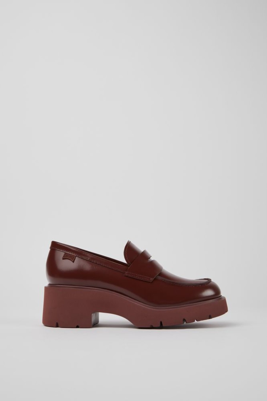 Kvinder CamperLab Haele | Burgundy Laeder Loafers Til Kvinder