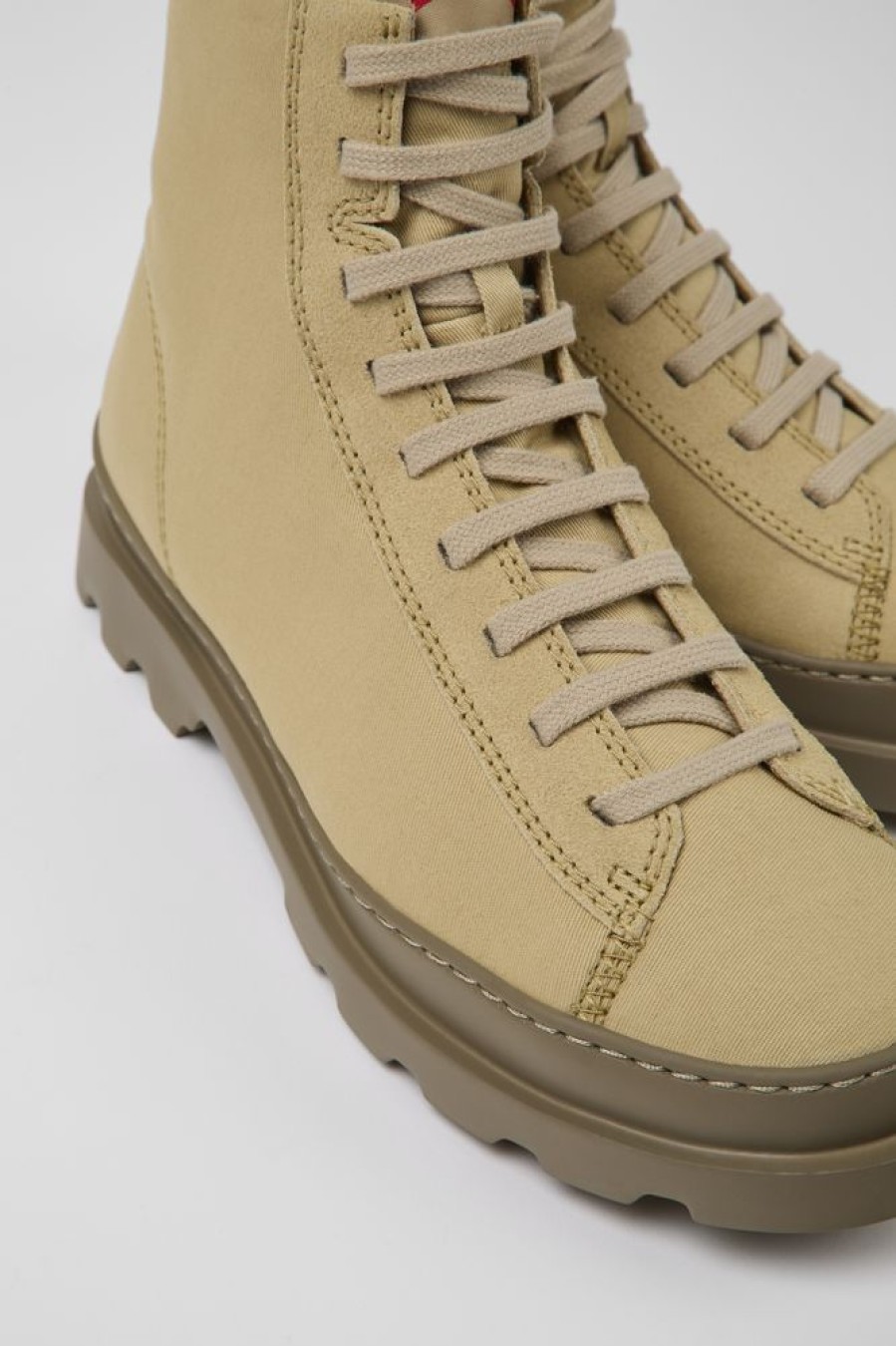 Maend CamperLab Ankelstovler | Beige Tekstil Og Nubuck Ankelstovler Til Maend