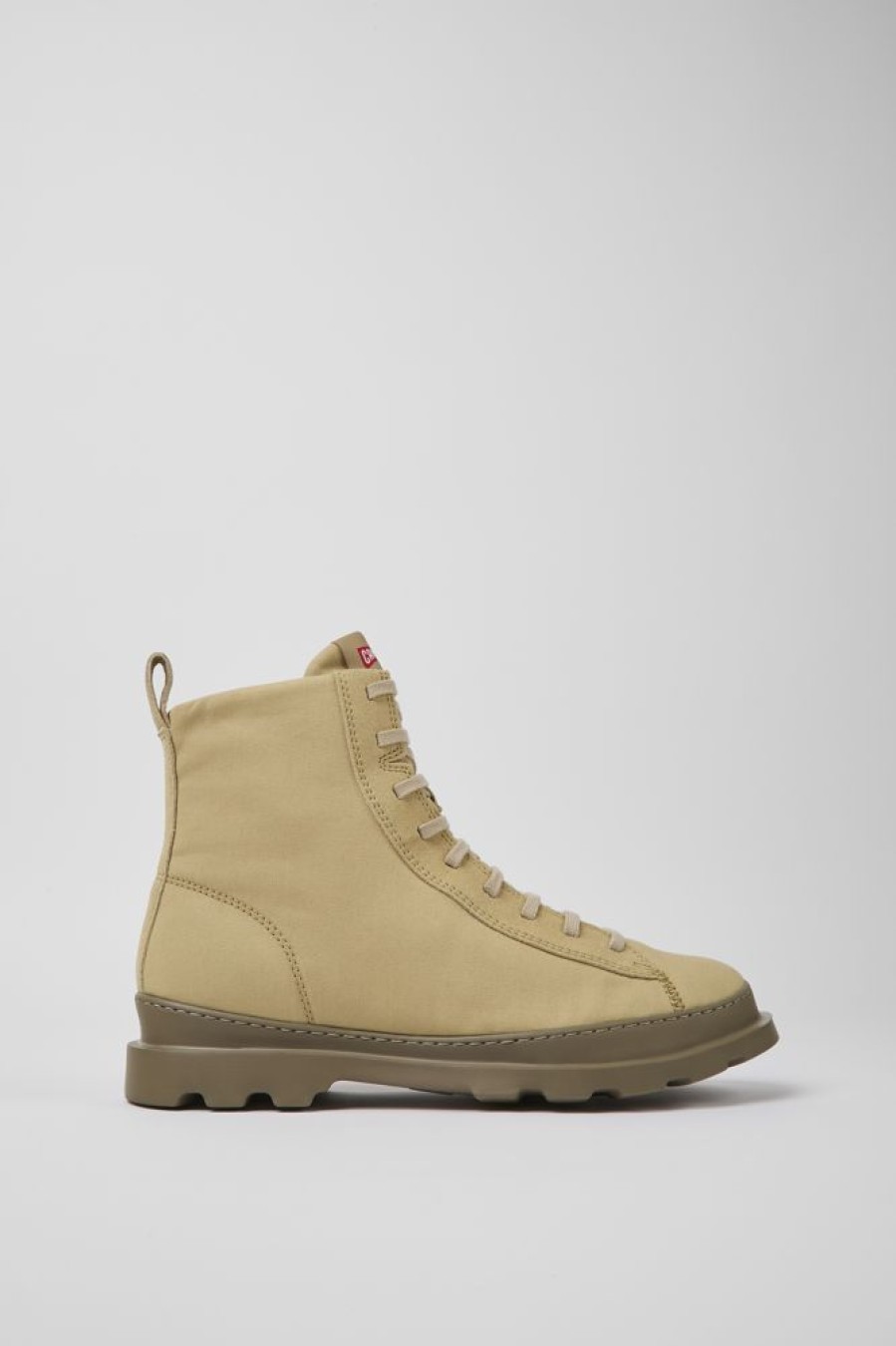 Maend CamperLab Ankelstovler | Beige Tekstil Og Nubuck Ankelstovler Til Maend