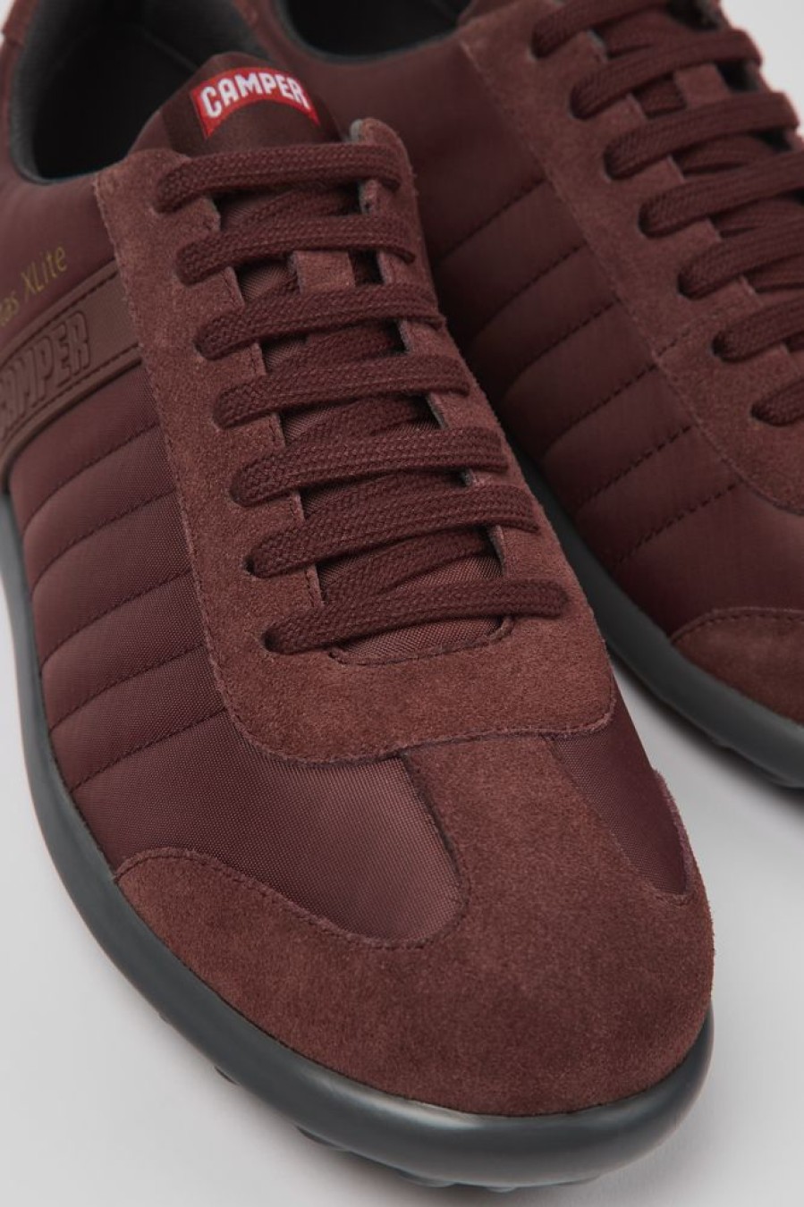 Maend CamperLab Casual Sko | Bourgogne Tekstil Og Nubuck Sko Til Maend