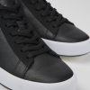 Maend CamperLab Sneakers | Sorte Laeder Og Nubuck Sneakers Til Maend