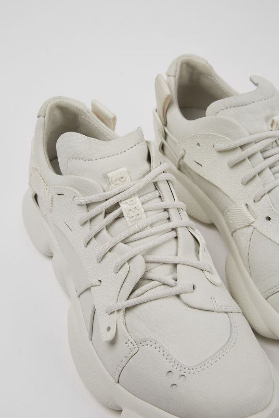 Kvinder CamperLab Sneakers | Hvide Ufarvede Laedersneakers Til Kvinder