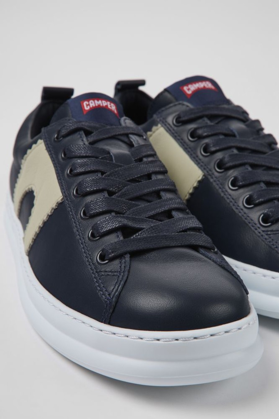 Maend CamperLab Casual Sko | Bla Laeder Sneakers Til Maend